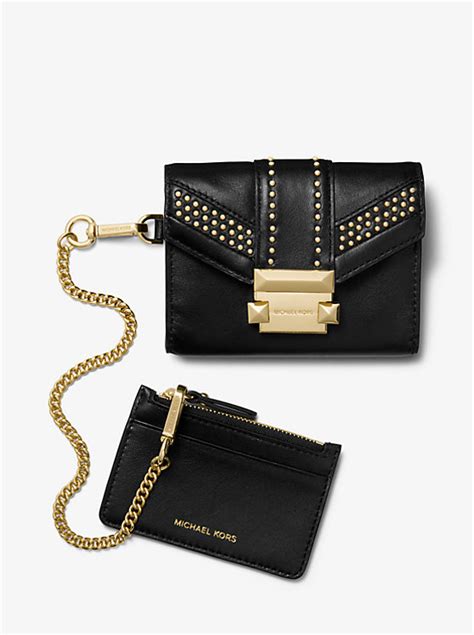 michael michael kors whitney small studded leather chain wallet|Whitney Small Leather Chain Wallet .